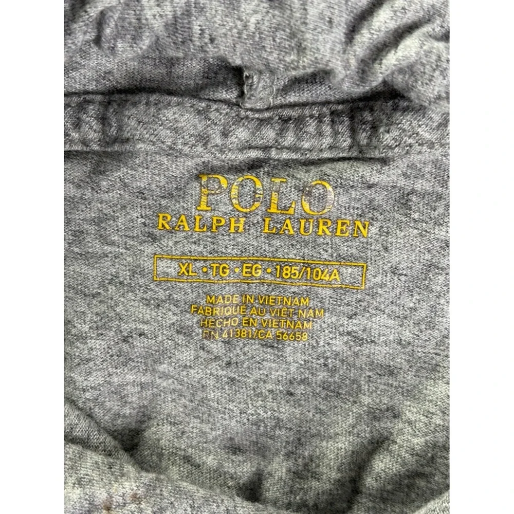 Polo Ralph Lauren Hoodie Mens XL Gray Long Sleeve Embroidered Hooded Drawstring